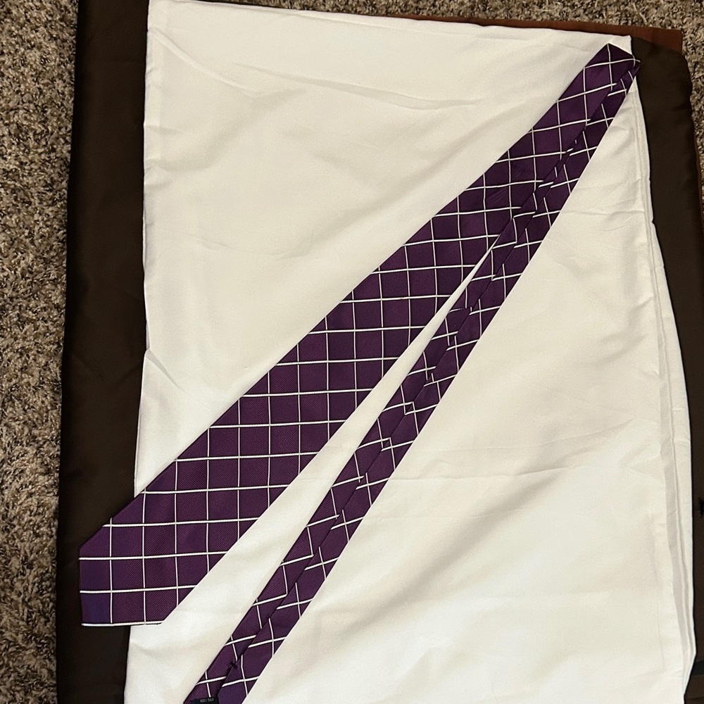 Stafford Purple Grid Pattern Tie